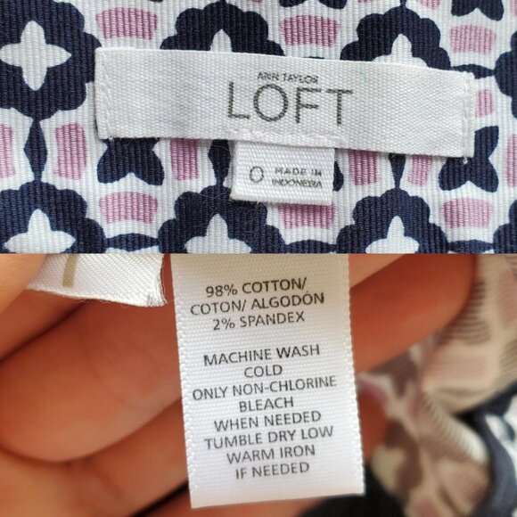 Loft size 0 pink and blue shorts - Picture 8 of 9